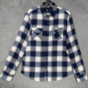 Rugby University Ralph Lauren Shirt Men's Size M Blue Check Plaid Light Flannel
